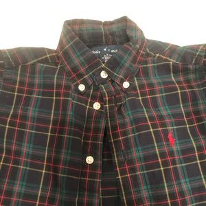 Boy's Green/navy  RALPH LAUREN Button Up - Siz
